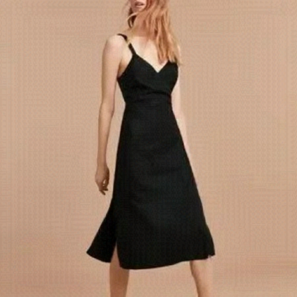 Aritzia Wilfred  | Astere Black Wrap Midi Dress Size XXS